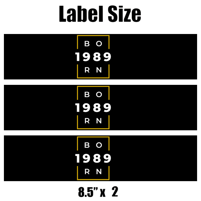 Born 1989 Birthday Water Bottle Labels | Set Of 12 | Milestone Party Favors | Drink Wraps