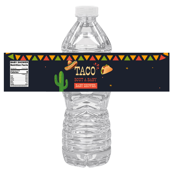 Taco Bout Baby Water Bottle Labels | Set Of 12 | Baby Shower Decor | Taco Theme | Drink Wraps