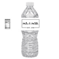 Mr And Mrs | Bridal Shower Water Bottle Labels | Set Of 12 | Est 2026 | Wedding Favors | Elegant Drink Wraps