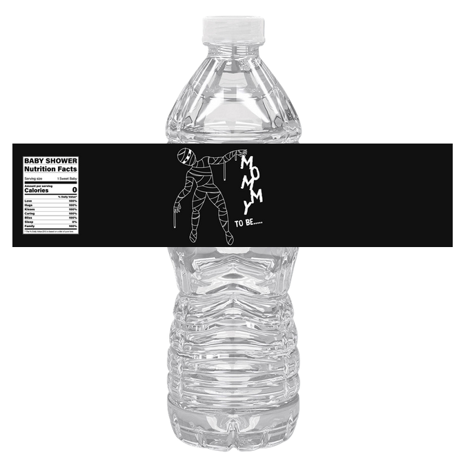 Mommy To Be Mummy Baby Shower Water Bottle Labels| Spooky Baby Shower| Mummy Theme| Set of 12