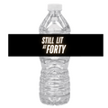 Still Lit Forty Water Bottle Labels | Set Of 12 | 40th Birthday Favors |Drink Wraps| Milestone Favors