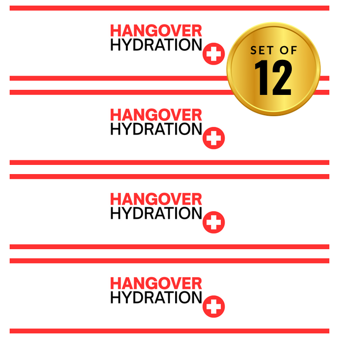 Funny Hangover Hydration Water Bottle Labels| Set Of 12 | Party Table Accents | Humor Drink Wraps