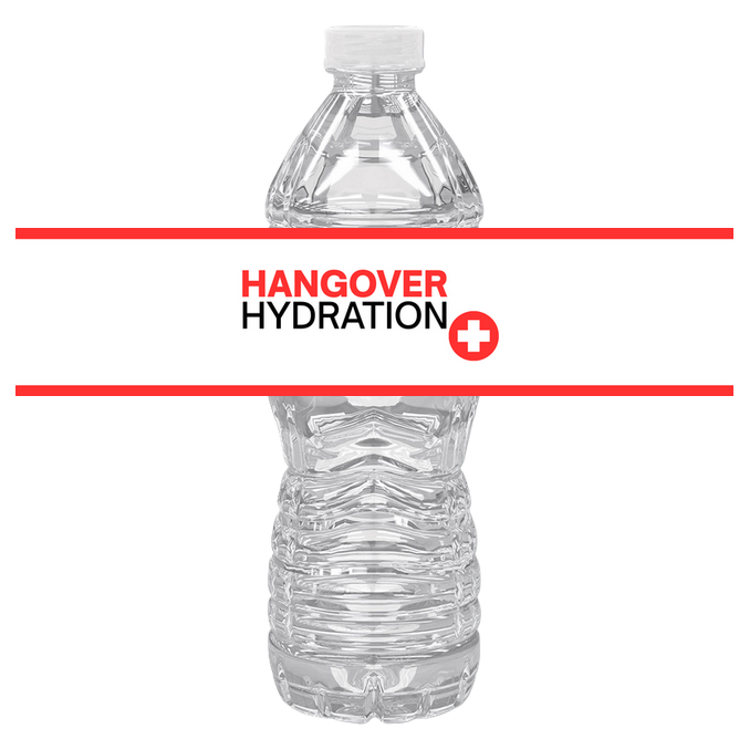Funny Hangover Hydration Water Bottle Labels| Set Of 12 | Party Table Accents | Humor Drink Wraps