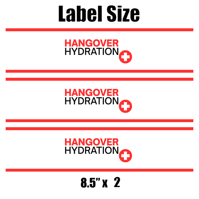 Funny Hangover Hydration Water Bottle Labels| Set Of 12 | Party Table Accents | Humor Drink Wraps