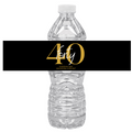 40 Birthday Party Water Bottle Labels | Set Of 12 | Milestone Celebration Favors | Drink Wraps