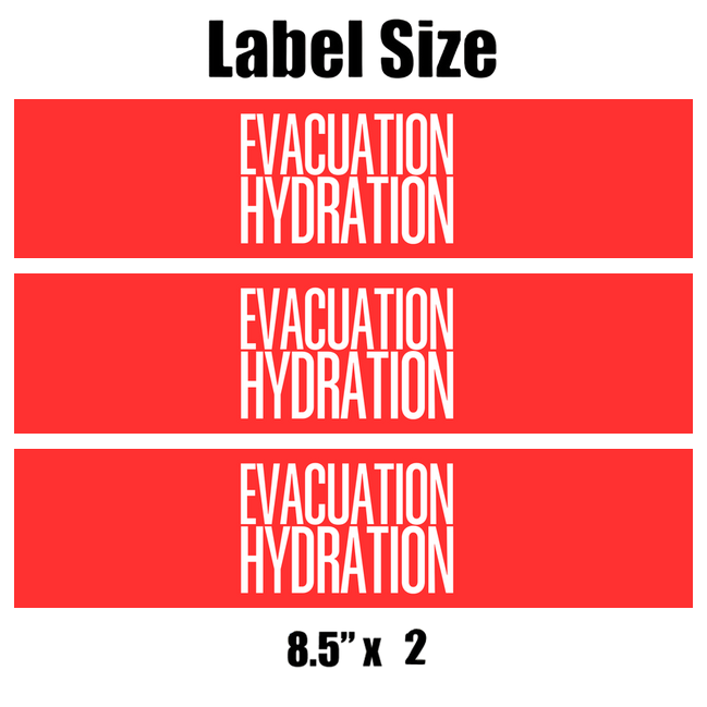 Funny Evacuation Hydration Water Bottle Labels | Set Of 12 | Humor Table Accents | Drink Wraps