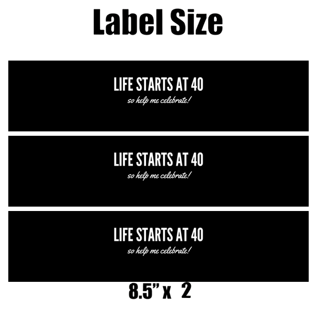 Life Starts At 40 Water Bottle Labels |Set Of 12 | 40th Birthday Drink Wraps| Milestone Favors