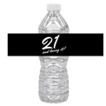 21 And Loving It Water Bottle Labels | Set Of 12 | 21st Birthday Drink Wraps | 8.5in