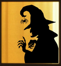Spooky Witch Silhouette Window Cling | Large Halloween Static Decal, Indoor Decor