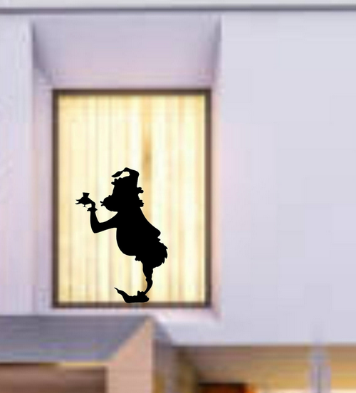 Christmas: Funny blowing a kiss Window Cling silhouette Decal