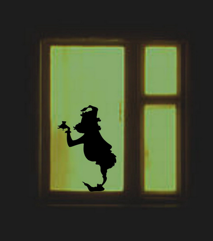 Christmas: Funny blowing a kiss Window Cling silhouette Decal