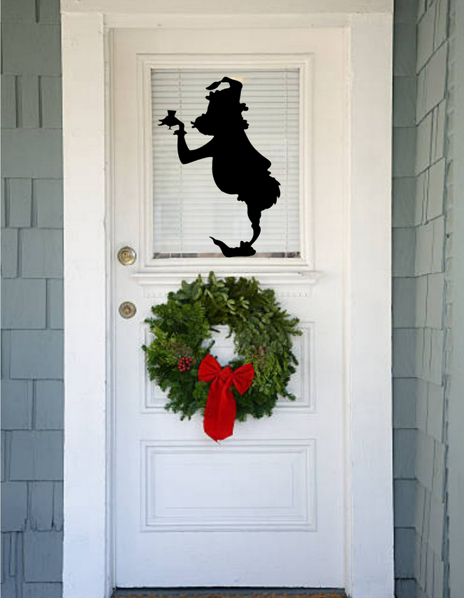 Christmas: Funny blowing a kiss Window Cling silhouette Decal