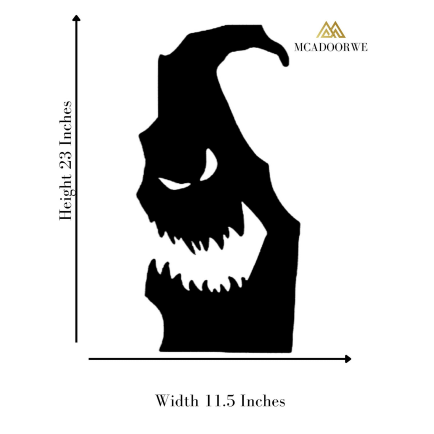 Giant Spooky monster face silhouette Window cling Decal+Reusable & Durable:Halloween