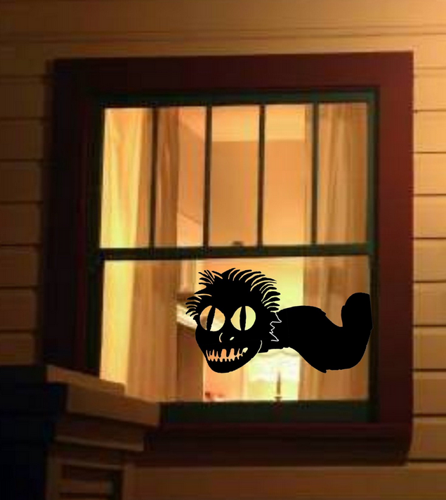 Halloween Gigantic Spooky juice worm head WINDOW CLING|Decal Silhouette