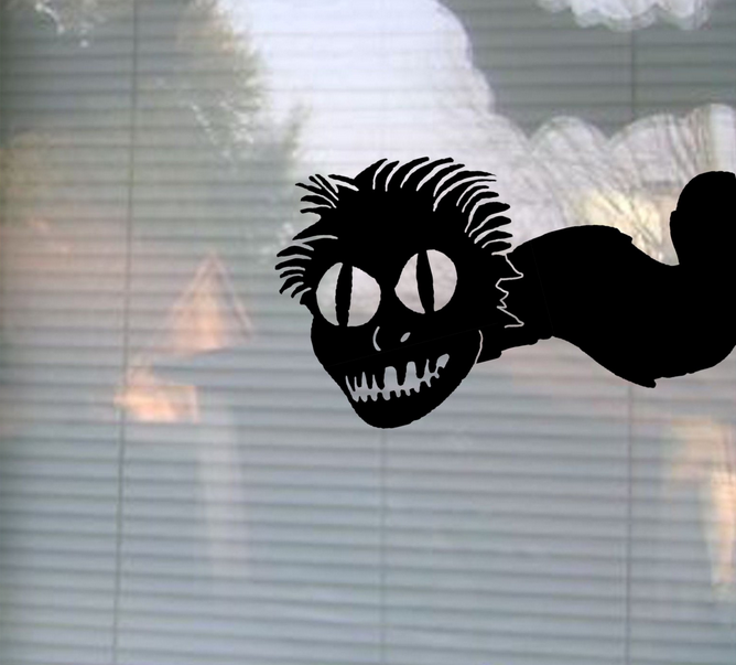 Halloween Gigantic Spooky juice worm head WINDOW CLING|Decal Silhouette