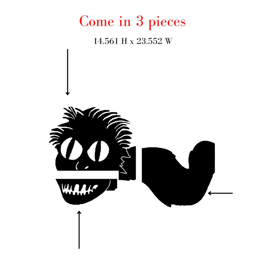Halloween Gigantic Spooky juice worm head WINDOW CLING|Decal Silhouette