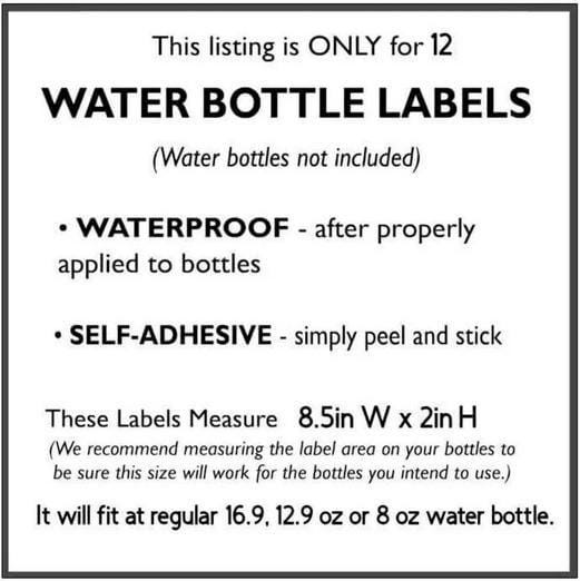 Funny Hangover Theme | Water Bottle Labels | Set Of 12 | Party Drink Wraps | Celebration Decor Funny | Custom Labels Pack | Event Favors