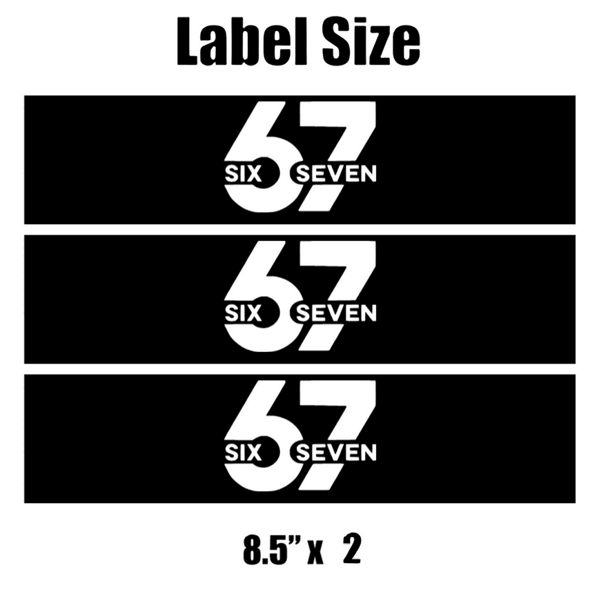 67th Birthday Water Bottle Labels | Set Of 12|  Minimal | Number 67 Theme | Birthday Party Decor
