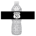 Route 50 Birthday Water Bottle Labels | Set Of 12 | 50th Milestone Celebration | Drink Wraps Fun | Retro Road Theme
