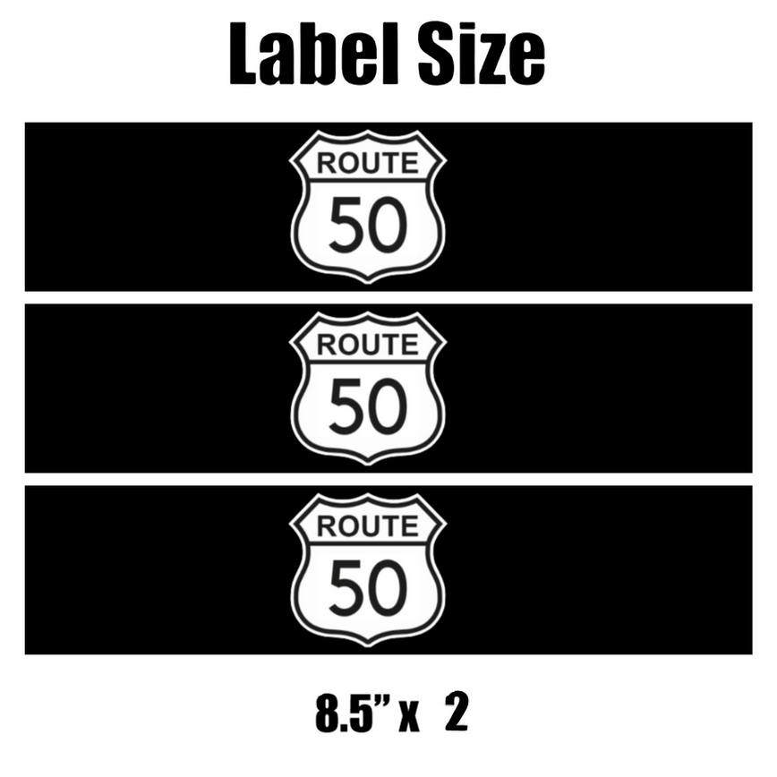 Route 50 Birthday Water Bottle Labels | Set Of 12 | 50th Milestone Celebration | Drink Wraps Fun | Retro Road Theme