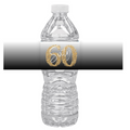Sixty Birthday Party Water Bottle Labels | Set of 12 | 60th Milestone Celebration | Elegant Drink Wraps