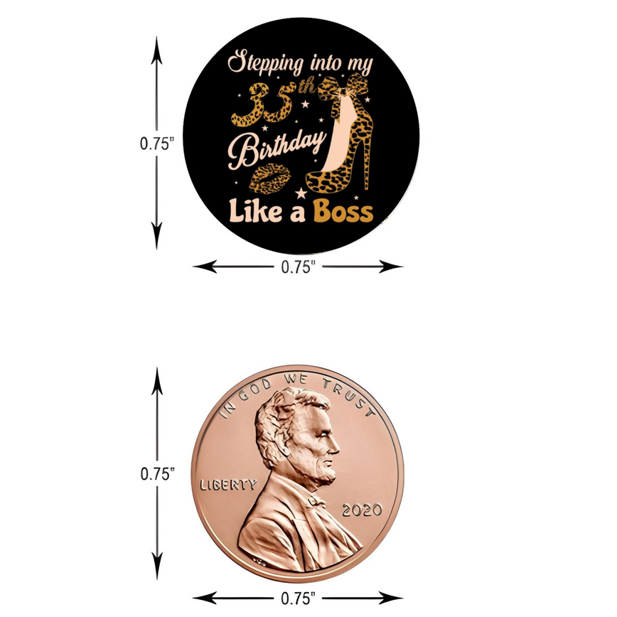 Stepping Into Birthday Like A Boss Kiss Candy Stickers | Leopard High Heel Design| 100ct| Glossy