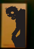 Peeking Zombie Silhouette | Halloween Window Cling | Large Static Decal | Reusable Spooky Window