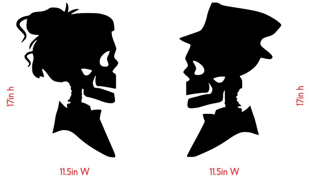 Couple Head Silhouette | Halloween Window Cling | Large Static Decal | Creepy Window Decor | Indoor Halloween Display