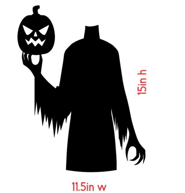 Headless Pumpkin Silhouette | Halloween Window Cling | Large Static Decal | Creepy Window Decor | Indoor Halloween Display