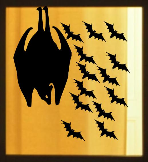 Spooky Bat Silhouette | Halloween Window Cling | Large Static Decal | Creepy Window Decor | Indoor Halloween Display