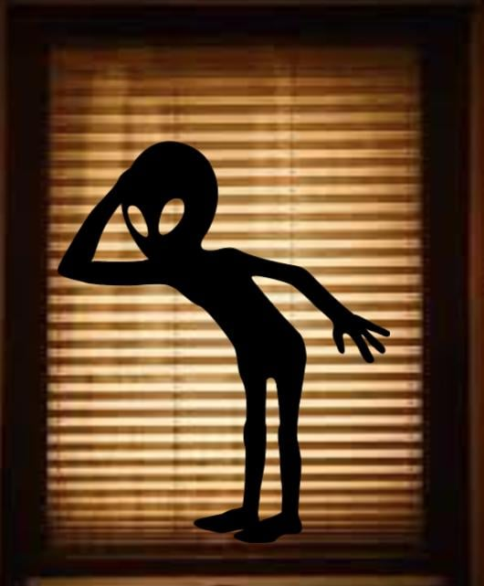 Alien Silhouette Decor | Halloween Window Cling | Large Static Decal | Creepy Window Display | Indoor Halloween Accent