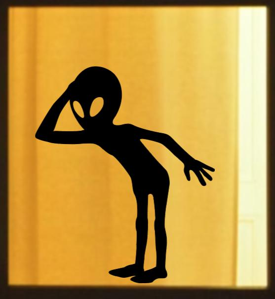 Alien Silhouette Decor | Halloween Window Cling | Large Static Decal | Creepy Window Display | Indoor Halloween Accent