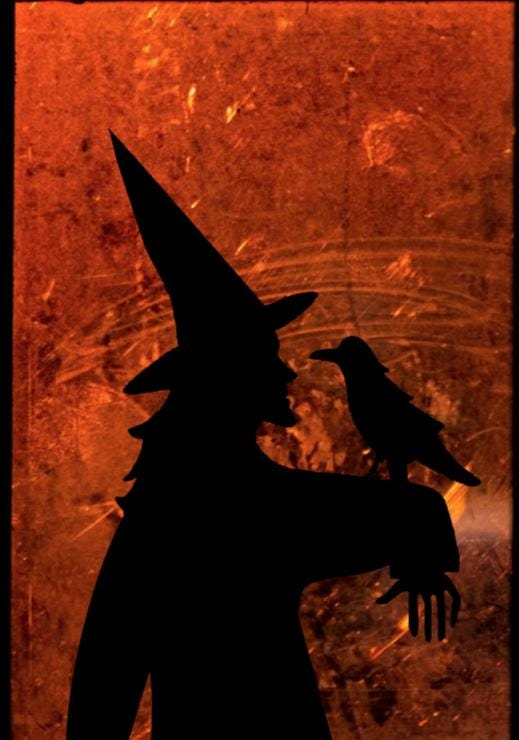 Spooky Witch Silhouette | Halloween Window Cling | Large Static Decal | Creepy Window Decor | Indoor Halloween Accent