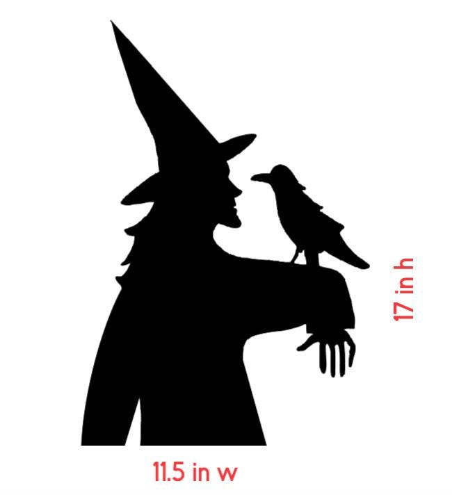 Spooky Witch Silhouette | Halloween Window Cling | Large Static Decal | Creepy Window Decor | Indoor Halloween Accent