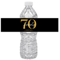 Seventy 70th Birthday Party Water Bottle Labels | Set Of 12 | Elegant Milestone Decor | Drink Wrap Favors | Glossy