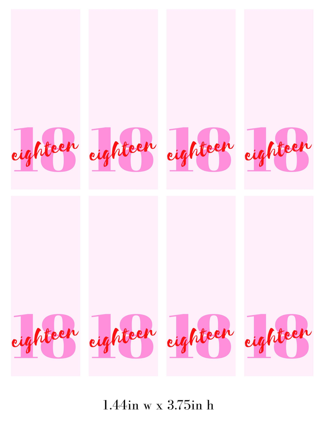 Eighteen Birthday Party Mint Candy Labels | 18th Celebration Stickers | Individually Cut Stickers | Printed Ready Ship | Set of 30