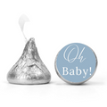 Oh Baby Shower Mini Kiss Labels | Chocolate Candy Stickers | Baby Shower Theme | Elegant Party Favors | Glossy Set of 100