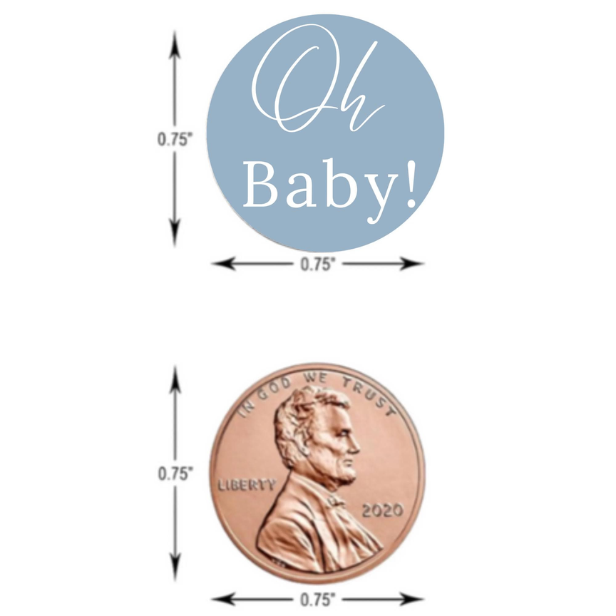 Oh Baby Shower Mini Kiss Labels | Chocolate Candy Stickers | Baby Shower Theme | Elegant Party Favors | Glossy Set of 100