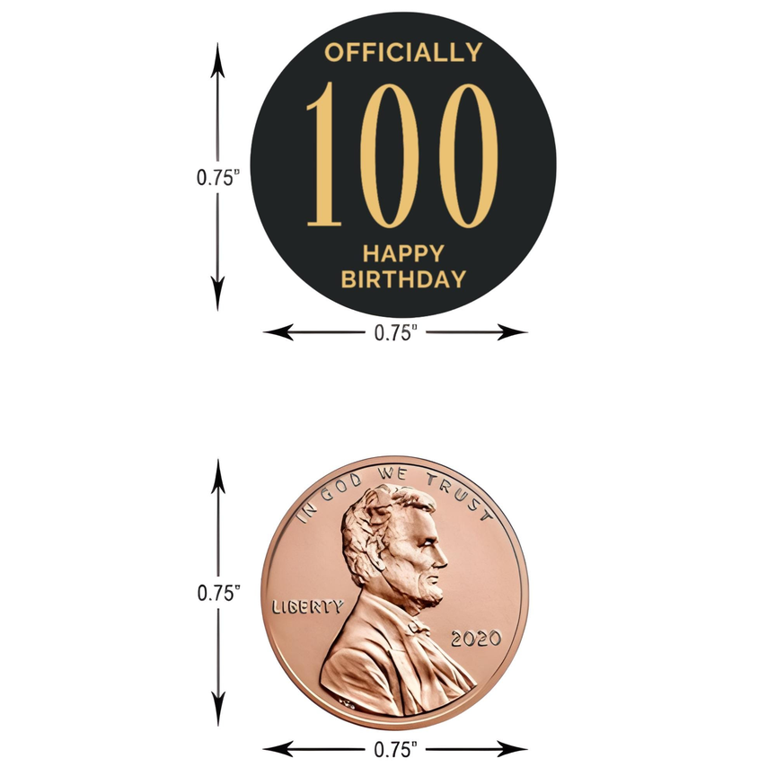 Officially 100 Mini Kiss Labels | Chocolate Candy Stickers | Set of 100 | Elegant Party Favors | Glossy| Milestone Keepsake Favors