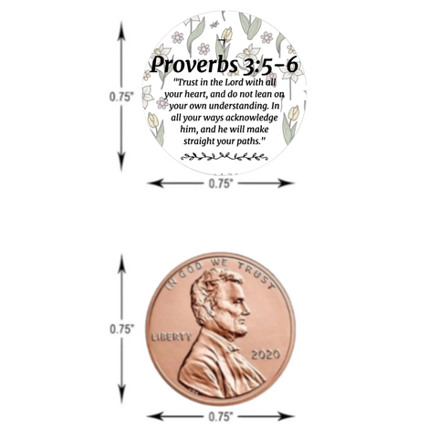 Proverbs Scripture Mini Kiss Candy Stickers | Chocolate Candy Favors | Bible Verse Theme | Faith Inspired Party Decor | Glossy | Set of 100