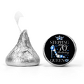 70th Birthday Party Mini Kiss Labels | Chocolate Candy Stickers | Stepping Into 70th Like A Queen Theme | Set of 100| Glossy
