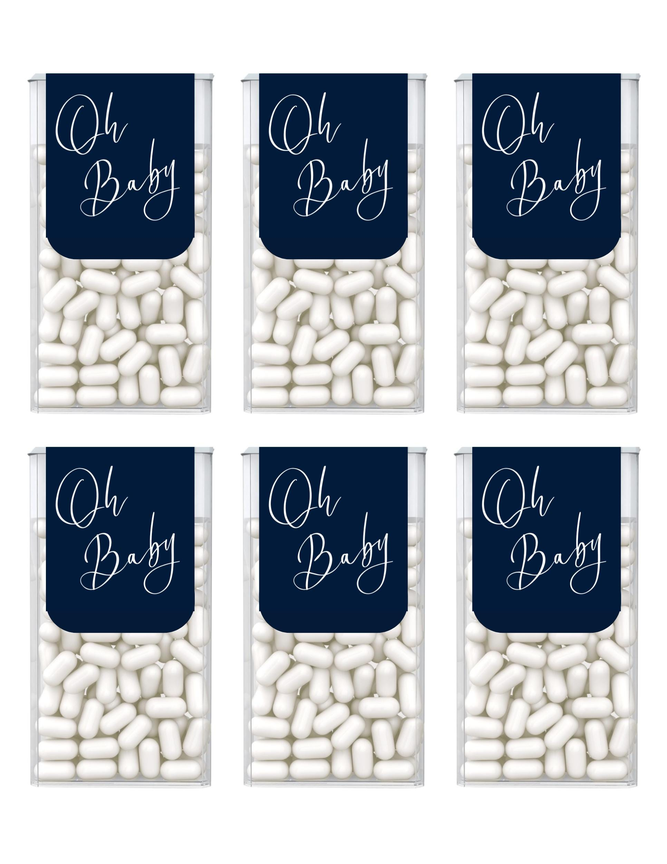 Oh Baby Mint Candy Labels | Baby Shower Party Favors | Individually Cut Stickers | Printed Ready Ship | Mint Pack Decor | Set of 30