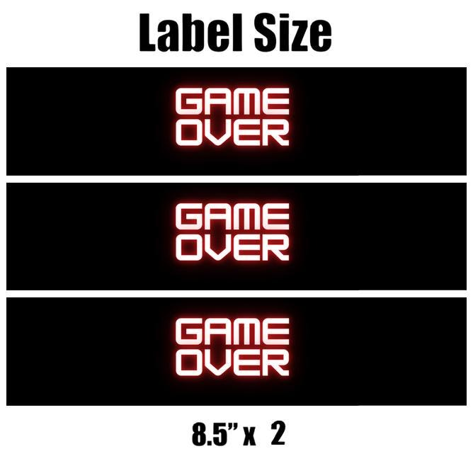 Game Over Birthday Water Bottle Labels|  Set Of 12 |  Gaming Theme | Party Decor Fun | Drink Wraps