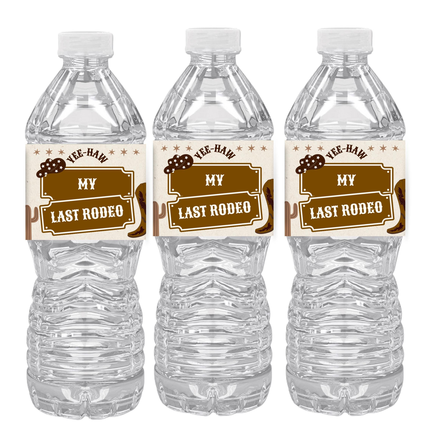 My Last Rodeo | Western Cowboy Party | Water Bottle Labels | Set Of 12 | Bachelorette Theme Decor | Drink Wraps