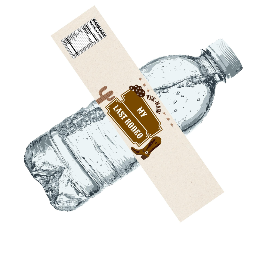 My Last Rodeo | Western Cowboy Party | Water Bottle Labels | Set Of 12 | Bachelorette Theme Decor | Drink Wraps