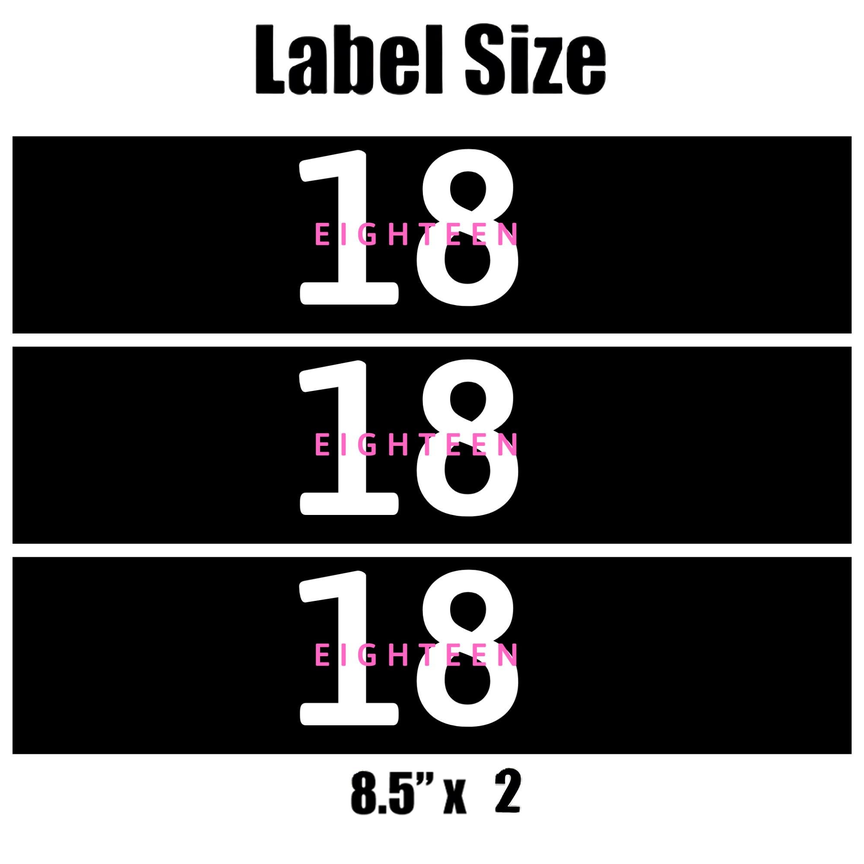 18 Birthday Water | Bottle Labels Set | Of 12 Minimal | Number 18 Theme | Birthday Party Decor | Drink Wraps Custom