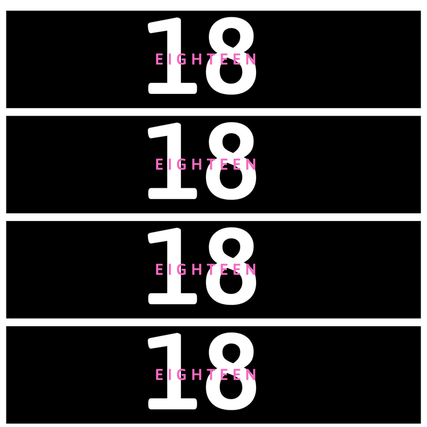 18 Birthday Water | Bottle Labels Set | Of 12 Minimal | Number 18 Theme | Birthday Party Decor | Drink Wraps Custom