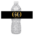 Sixty Birthday Party Water Bottle Labels | Set Of 12 | 60th Milestone Favors | Elegant Drink Wraps