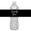 Twenty One Birthday | Water Bottle Labels | Set Of 12 | 21st Celebration Party | Elegant Drink Wraps | Milestone
