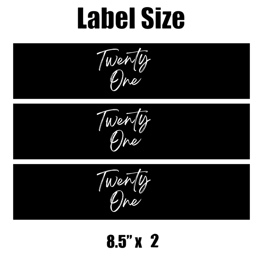 Twenty One Birthday | Water Bottle Labels | Set Of 12 | 21st Celebration Party | Elegant Drink Wraps | Milestone